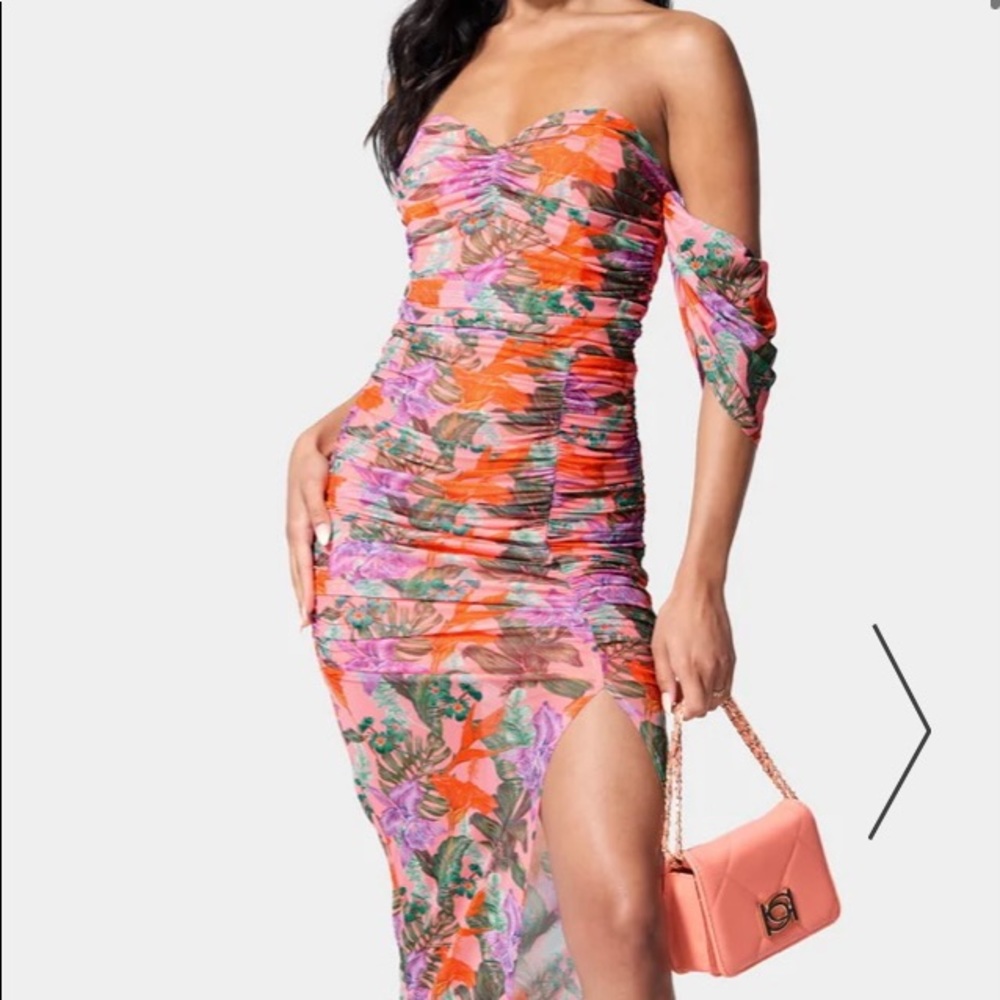 Women's Floral-Print Off-The-Shoulder Dress. Brand new, never worn.